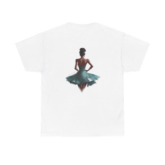 Teal Dress Walking Away Tee - Woman in Oil Painting - Unisex T-Shirt