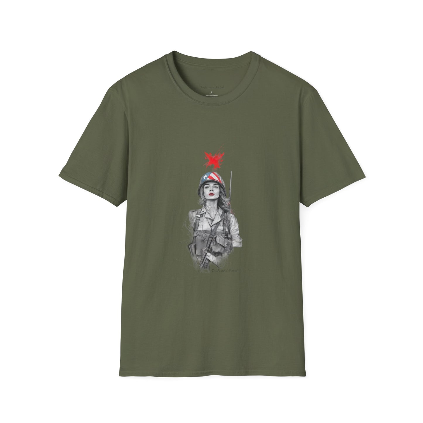 Warrior Woman T-Shirt - American Flag Design