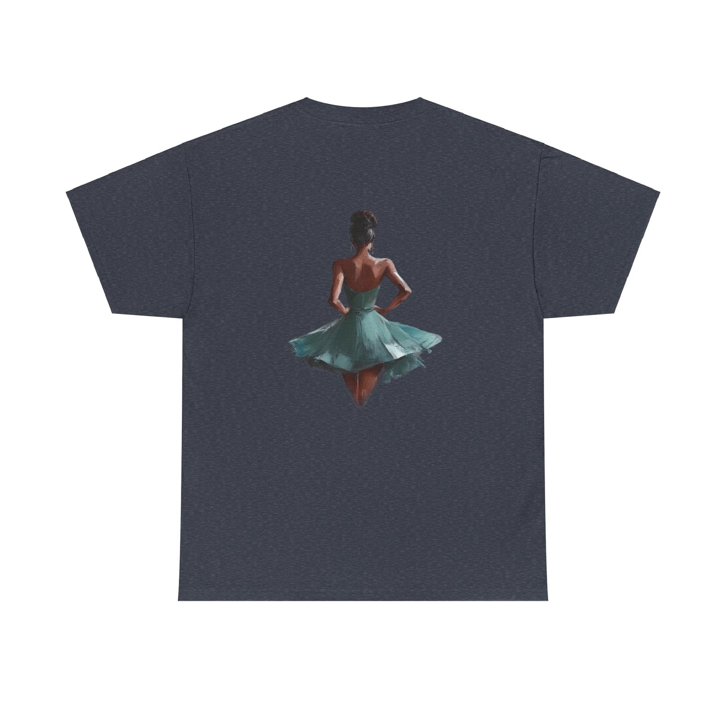 Teal Dress Walking Away Tee - Woman in Oil Painting - Unisex T-Shirt