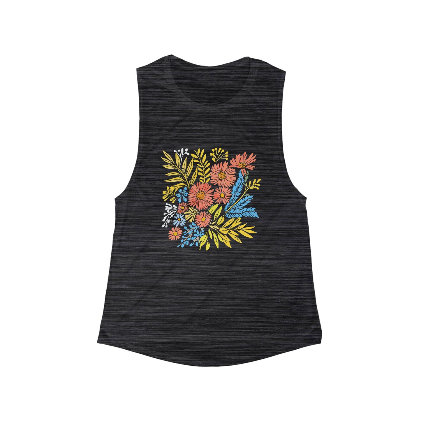 Scoop Muscle Tank - Colorful Wildflower Women's Top