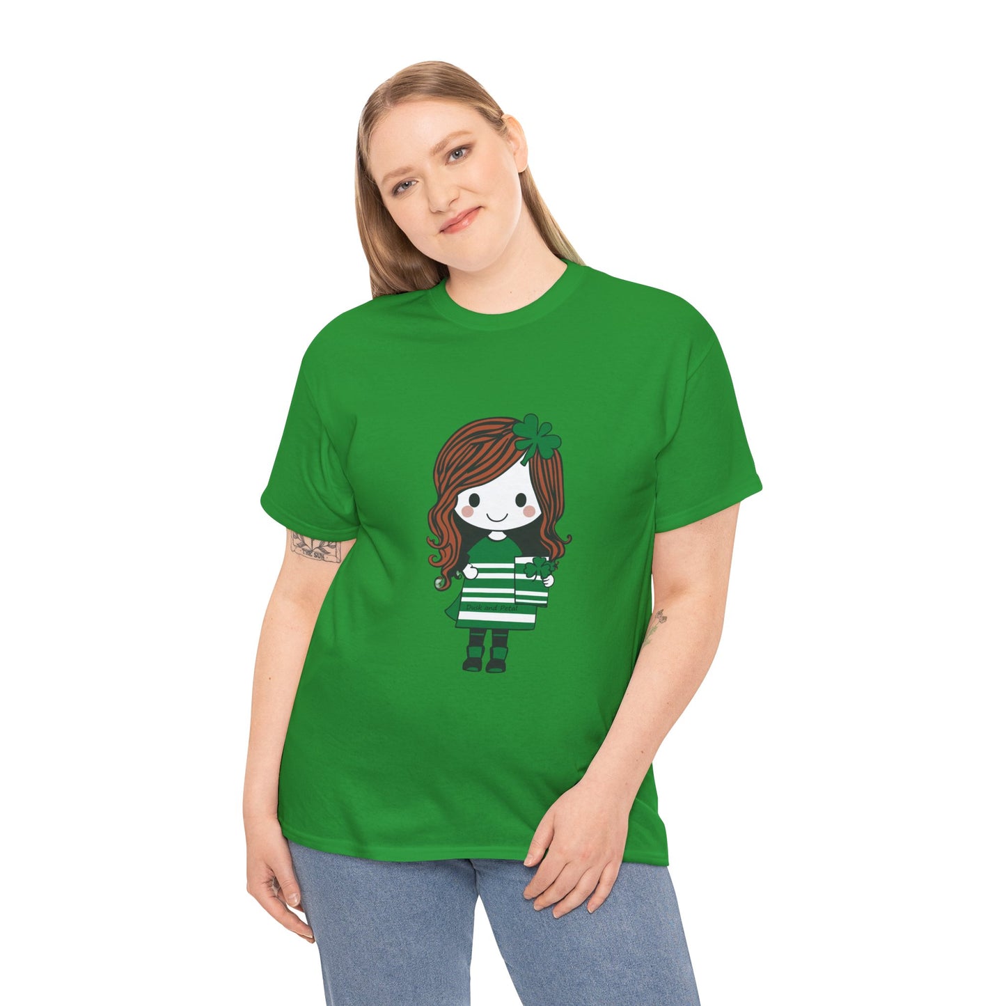 T-Shirt Kawaii Girl Saint Patrick's Day Unisex Heavy Cotton Tee